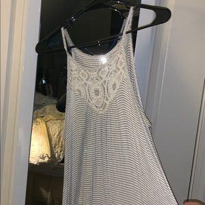 Grey and ivory striped sundress! So comfy